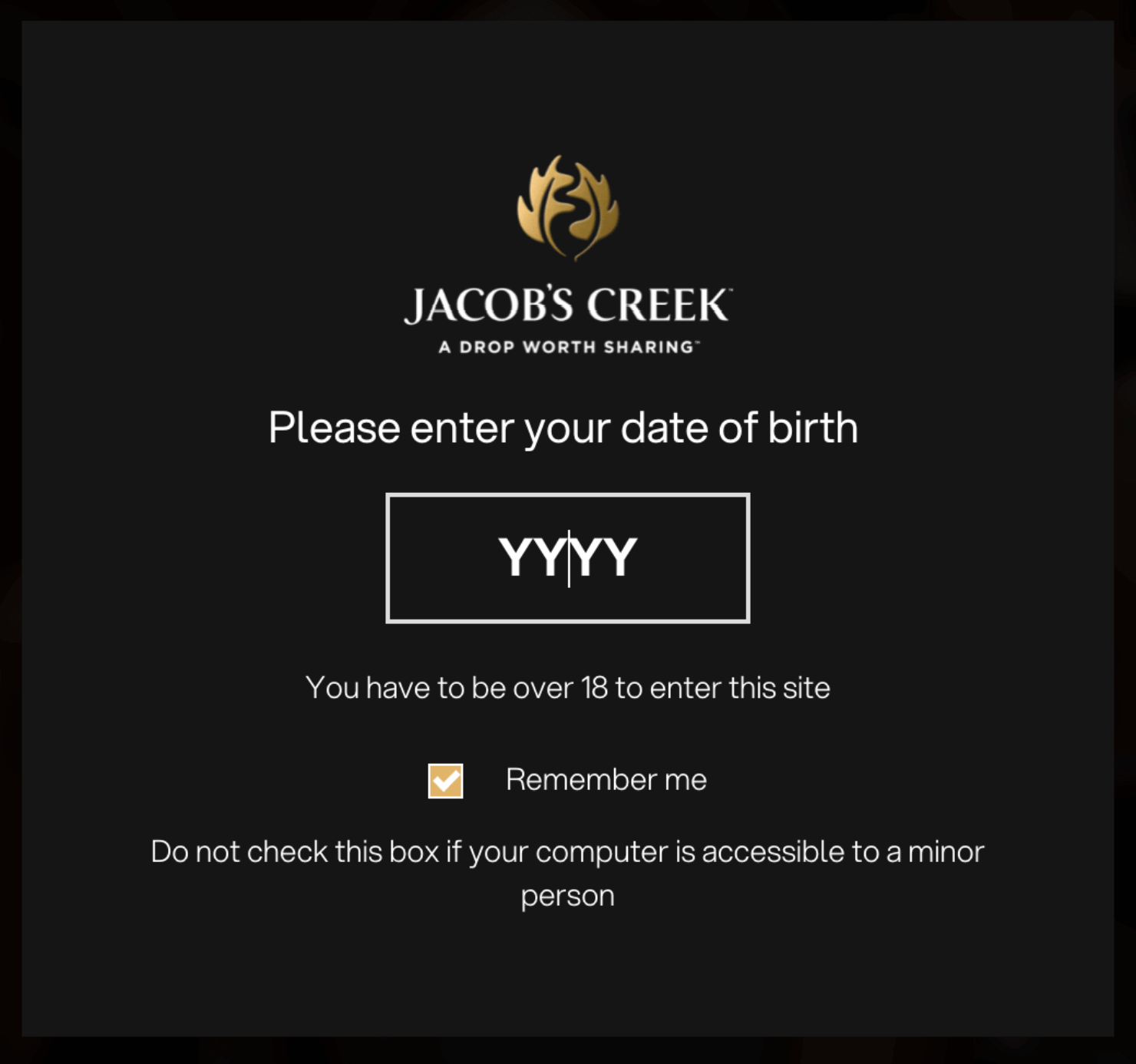 how to add an age verification popup