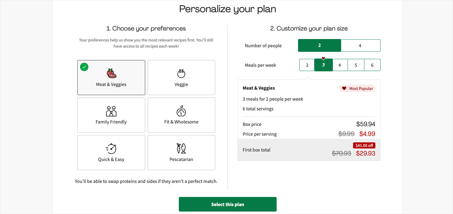 hello-fresh-pricing-page - OptinMonster HelloFresh Pricing Page